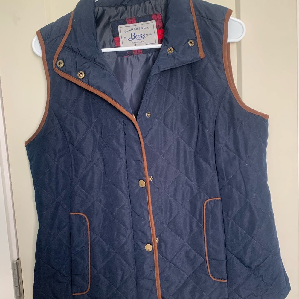 G.H. Bass Navy and Brown Quilted Vest